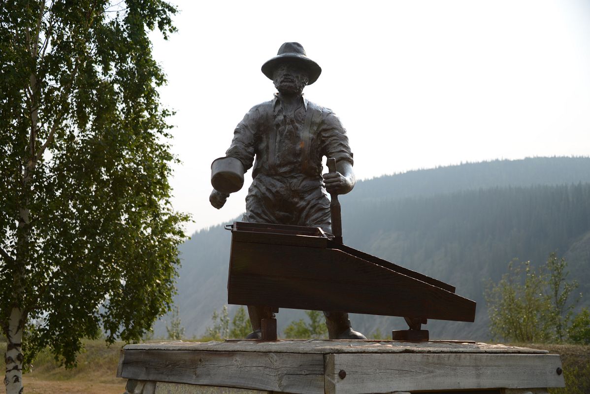 28 Tribute to the Miner Bronze Statue By Local artist Halin de Repentigny Is Of A Miner Working A Metal Rocker In Dawson City Yukon